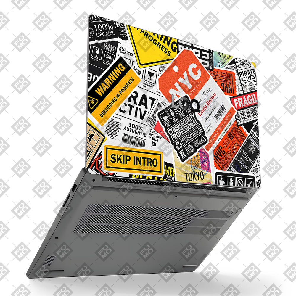Tech Aesthetic Sticker Collage Lenovo LOQ Essential 15IAX9E Laptop Skin
