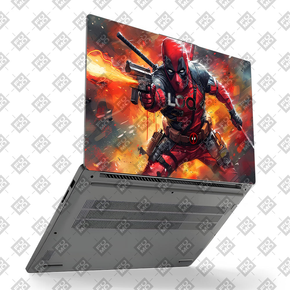 Deadpool in Action Lenovo LOQ Essential 15IAX9E Laptop Skin