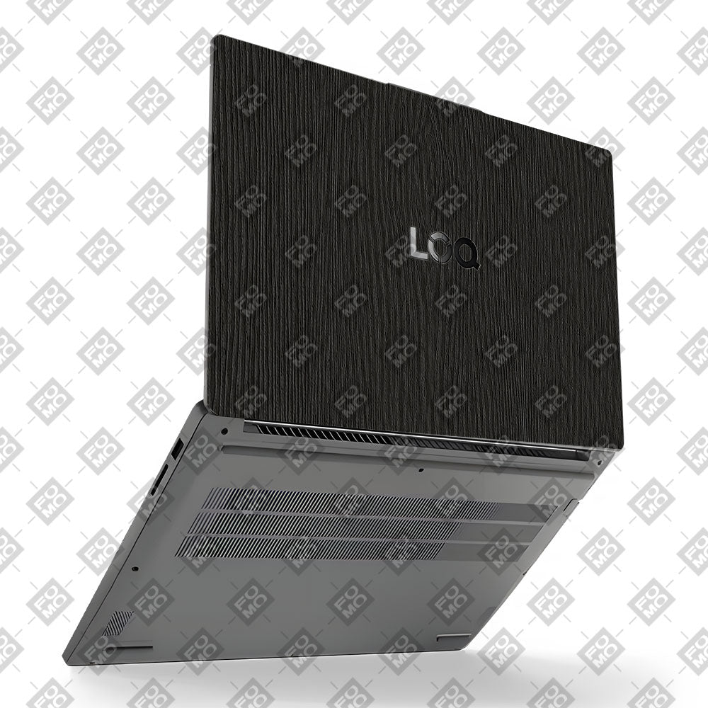 Textured Black Wood Lenovo LOQ Essential 15IAX9E Laptop Skin
