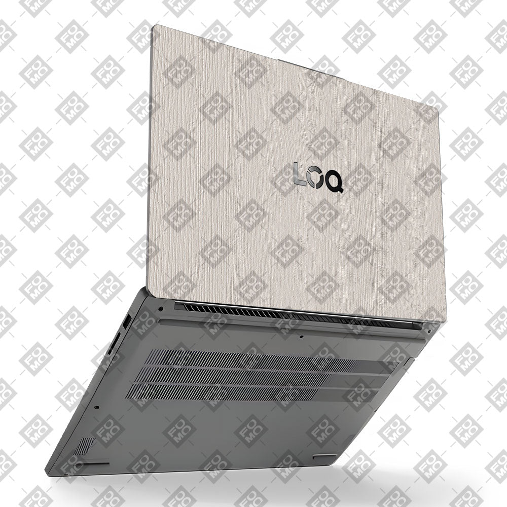 Textured White Wood Lenovo LOQ Essential 15IAX9E Laptop Skin