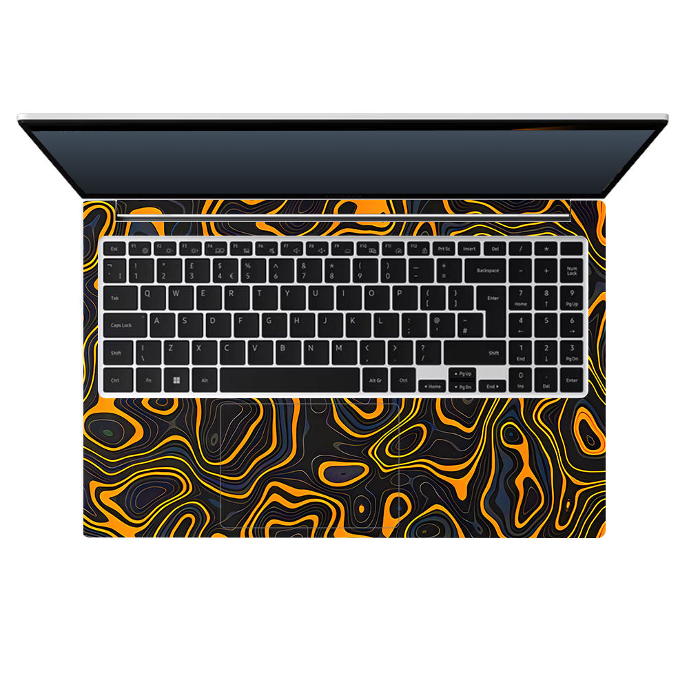 Amber Topographic Waves Samsung Galaxy Book 4 15.6 Laptop Skin