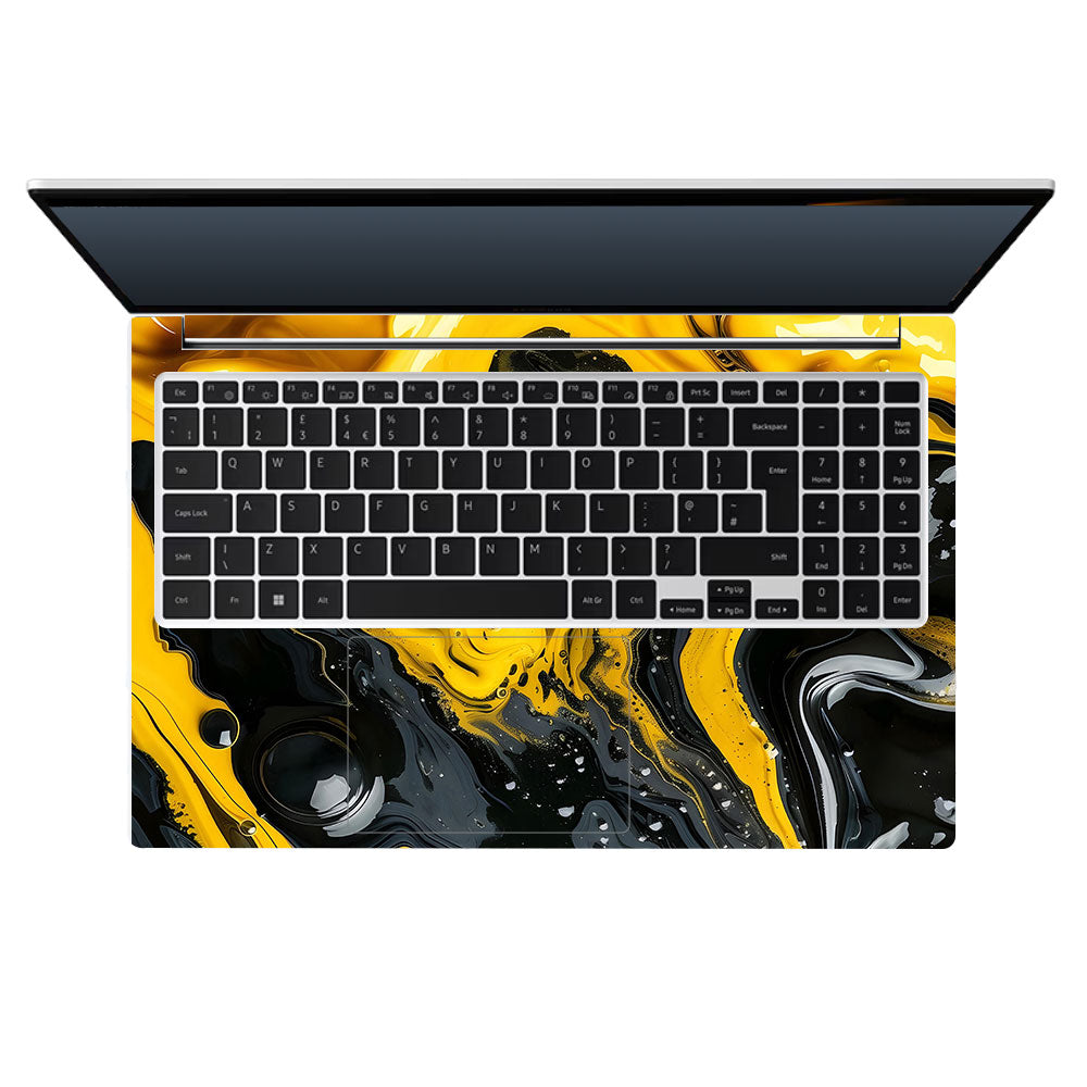 Yellow and Black Paint Swirls Samsung Galaxy Book 4 15.6 Laptop Skin