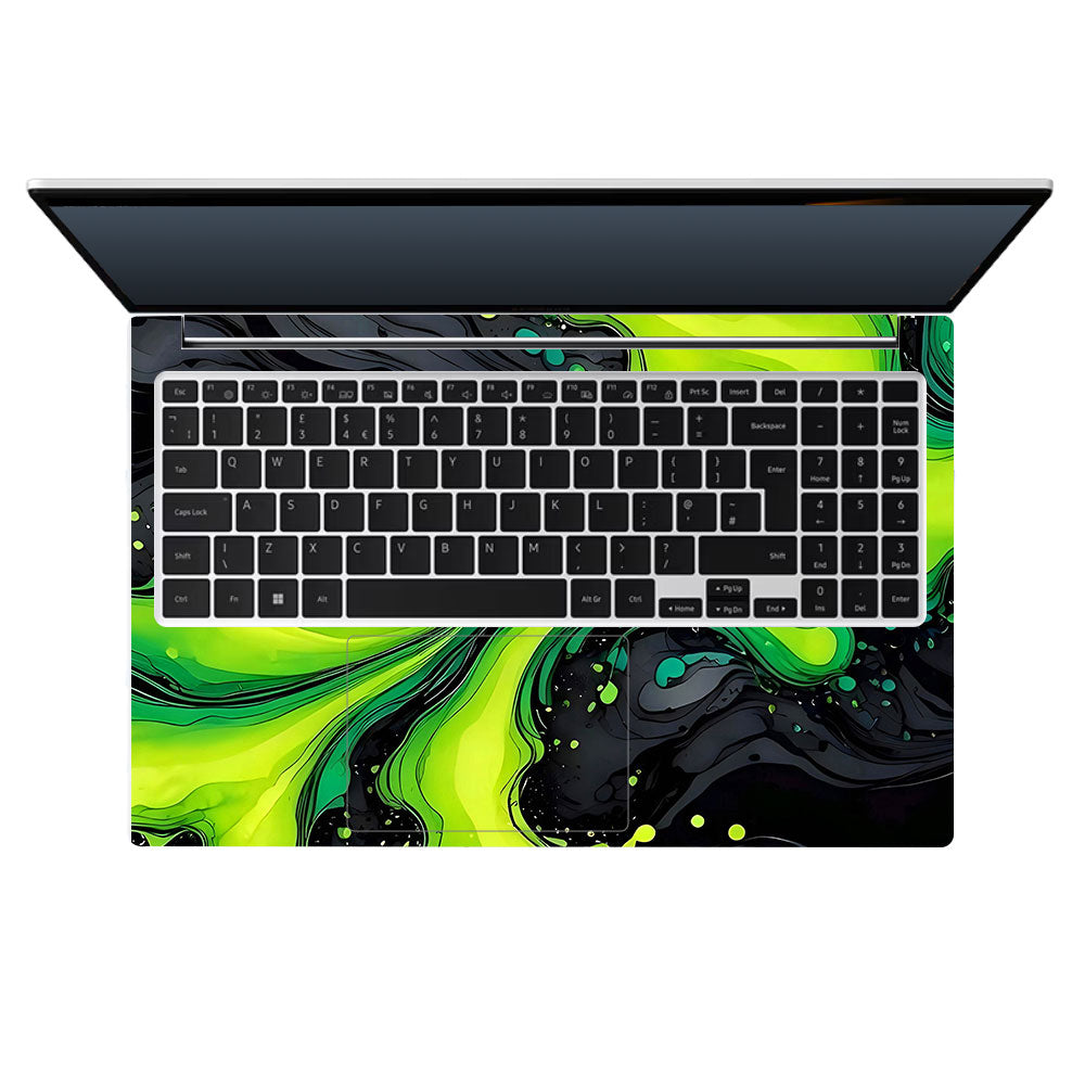 Neon Green Paint Swirls Samsung Galaxy Book 4 15.6 Laptop Skin