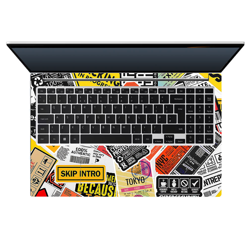 Tech Aesthetic Sticker Collage Samsung Galaxy Book 4 15.6 Laptop Skin