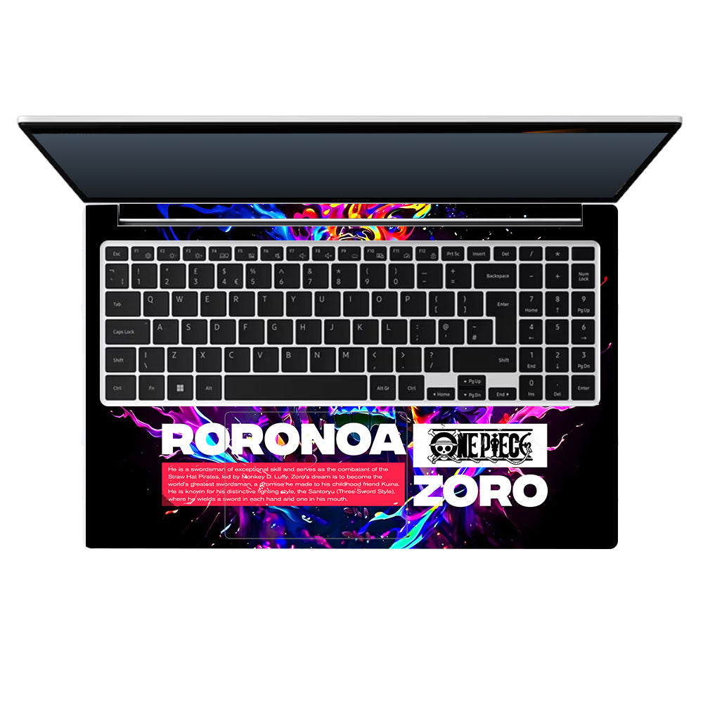 Zoro with Neon Flames Samsung Galaxy Book 4 15.6 Laptop Skin