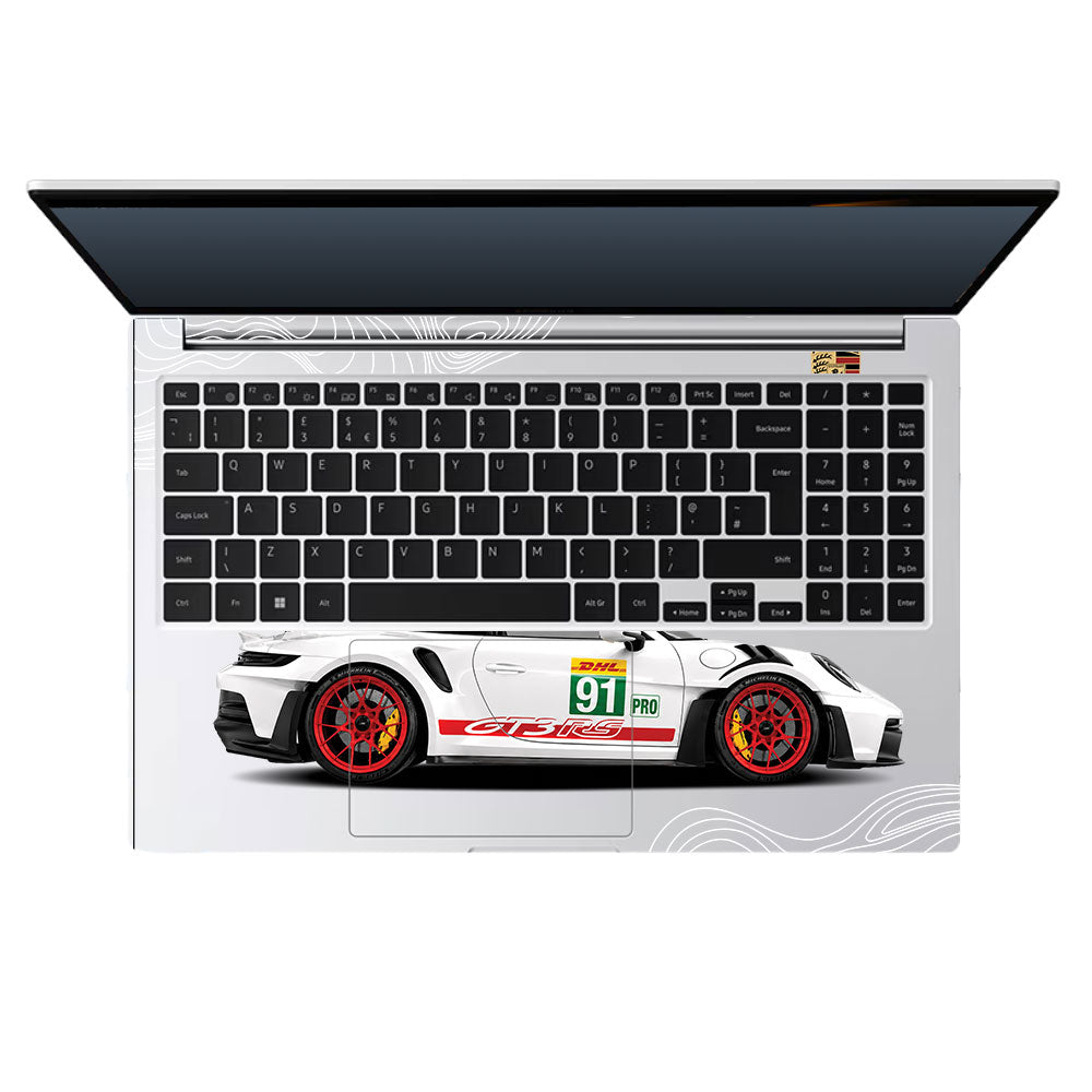 Transparent Porsche GT3 RS Power Samsung Galaxy Book 4 15.6 Laptop Skin