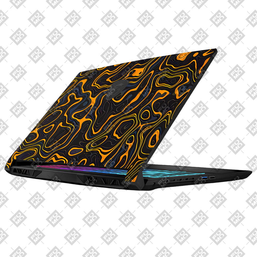 Amber Topographic Waves MSI Katana 15 B13V Laptop Skin