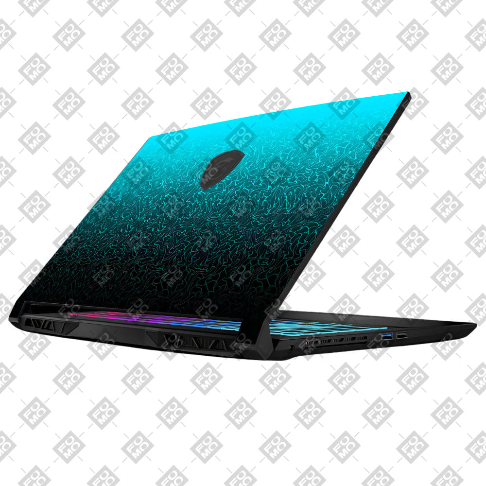 Cyan Blue to Black Gradient MSI Katana 15 B13V Laptop Skin