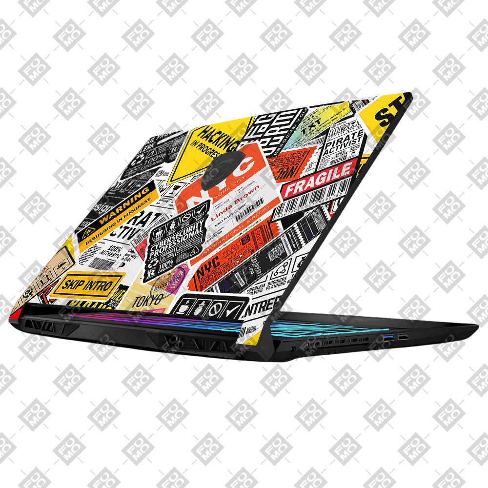 Tech Aesthetic Sticker Collage MSI Katana 15 B13V Laptop Skin