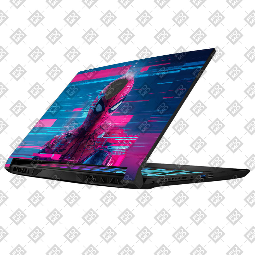 Glitch Spider Neon Web MSI Katana 15 B13V Laptop Skin