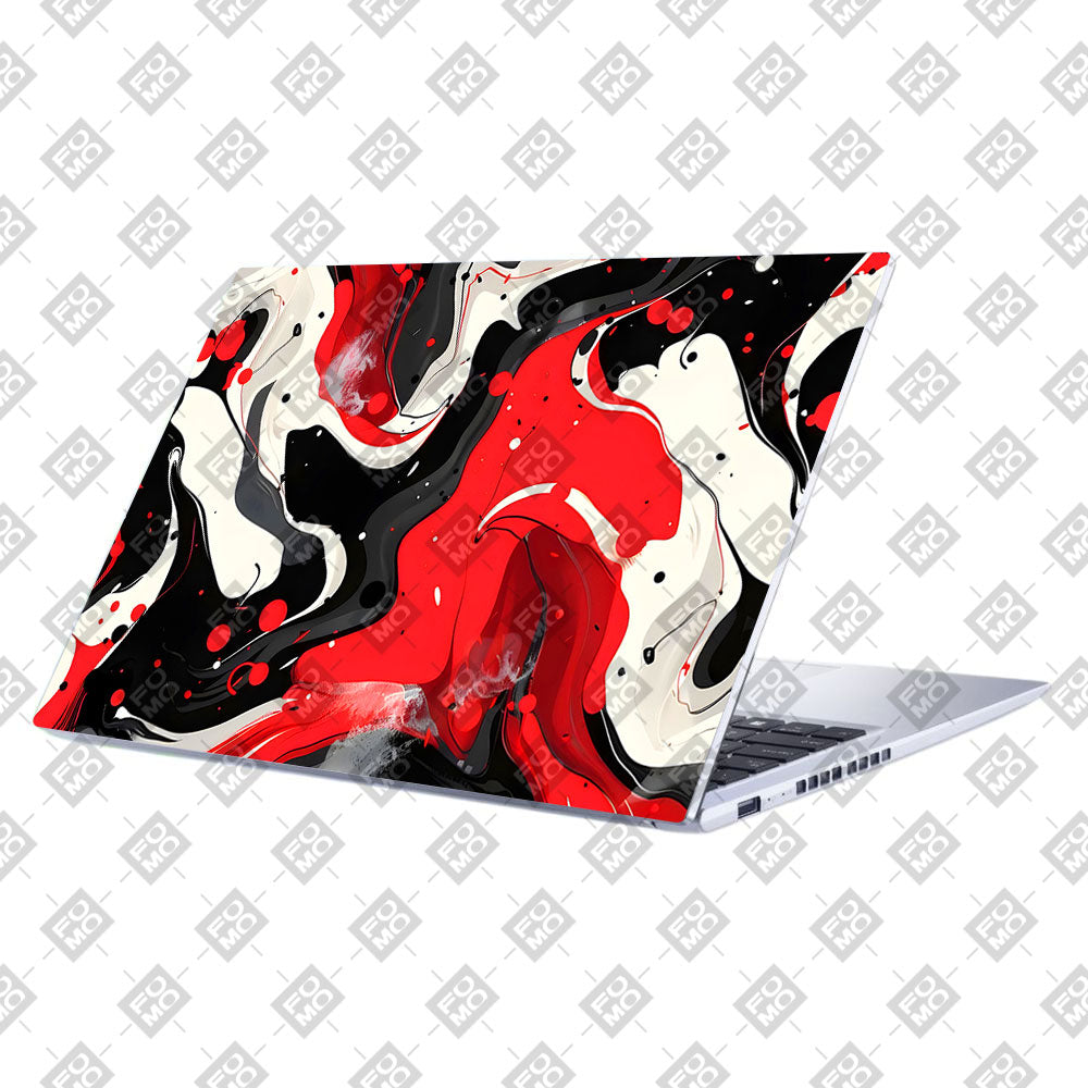 Red and White Paint Swirls Asus Vivobook 15 X1502ZA Laptop Skin