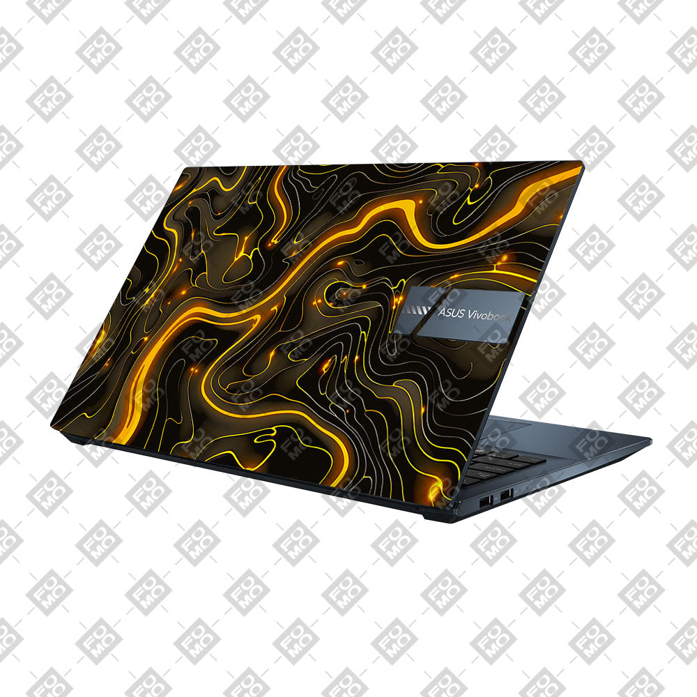 Golden Lava Waves Asus Vivobook Pro 15 M6500QC & M6500QH Laptop Skin
