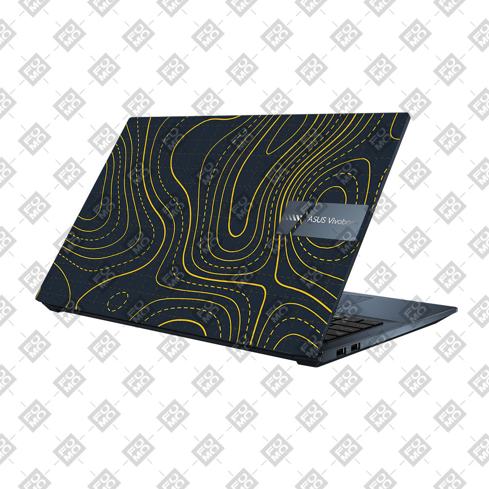 Yellow Contour Lines Asus Vivobook Pro 15 M6500QC & M6500QH Laptop Skin