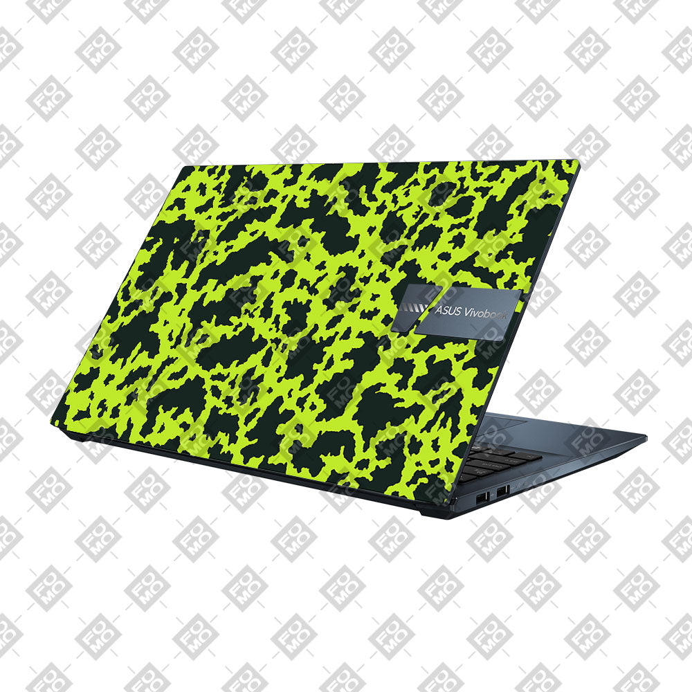 Neon Green Splatter Camo Asus Vivobook Pro 15 M6500QC & M6500QH Laptop Skin