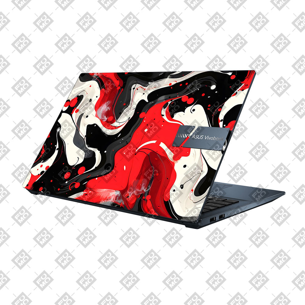 Red and White Paint Swirls Asus Vivobook Pro 15 M6500QC & M6500QH Laptop Skin