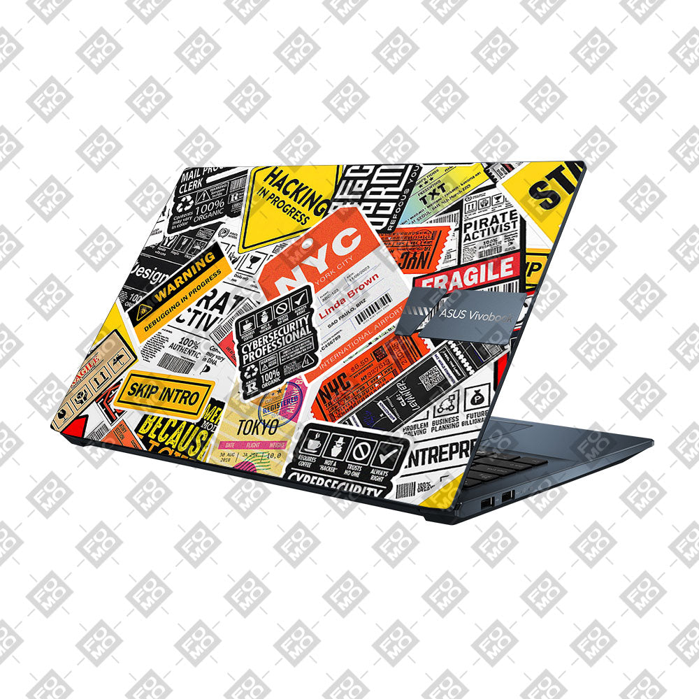Tech Aesthetic Sticker Collage Asus Vivobook Pro 15 M6500QC & M6500QH Laptop Skin