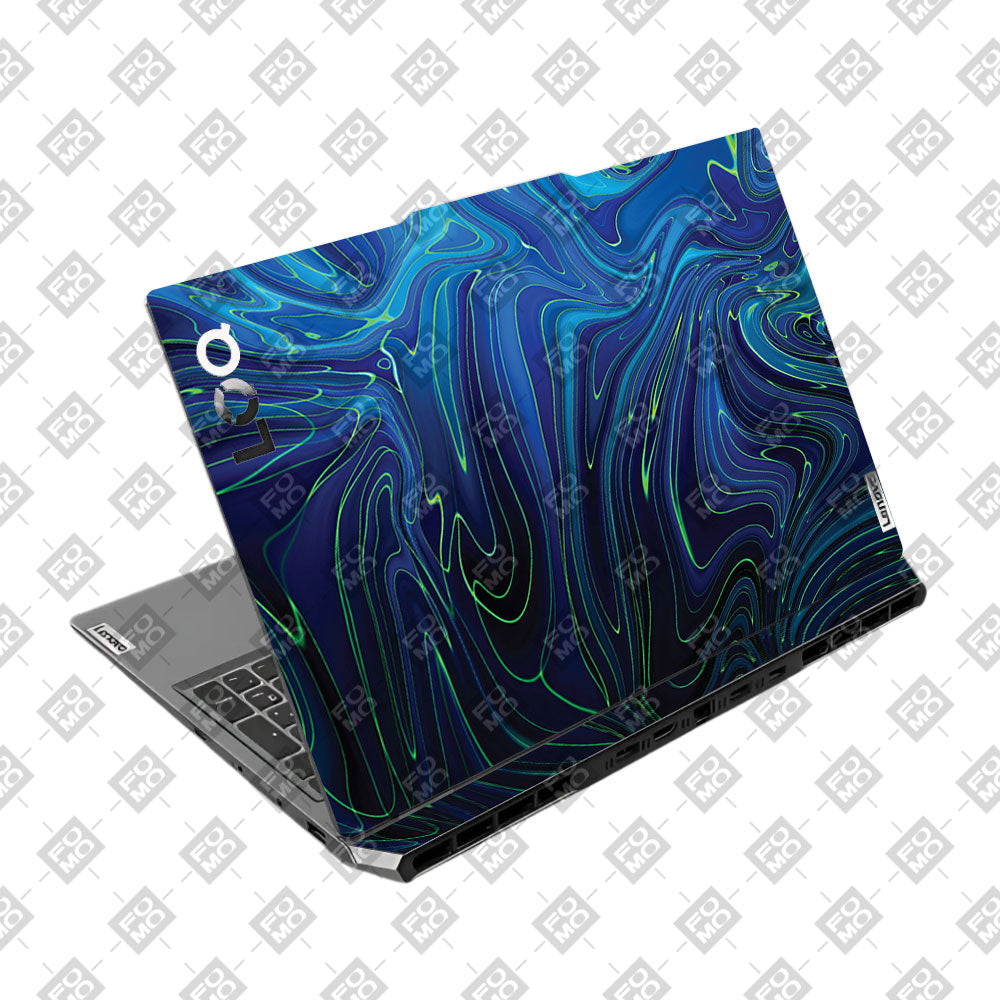 Cobalt Liquid Design Lenovo LOQ 2024, 2025 Laptop Skin
