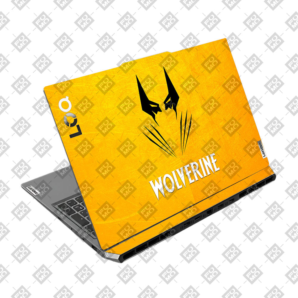 Wolverine with Yellow Background Lenovo LOQ 2024, 2025 Laptop Skin