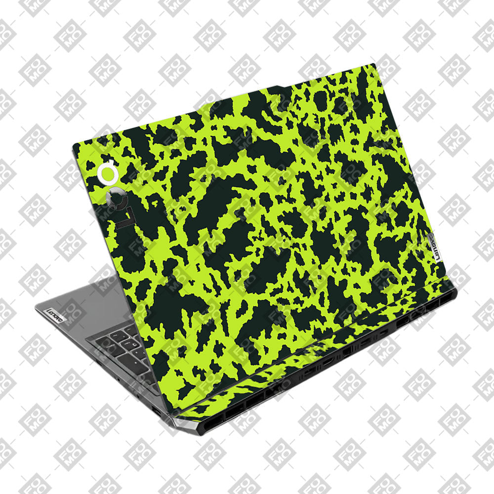 Neon Green Splatter Camo Lenovo LOQ 2024, 2025 Laptop Skin