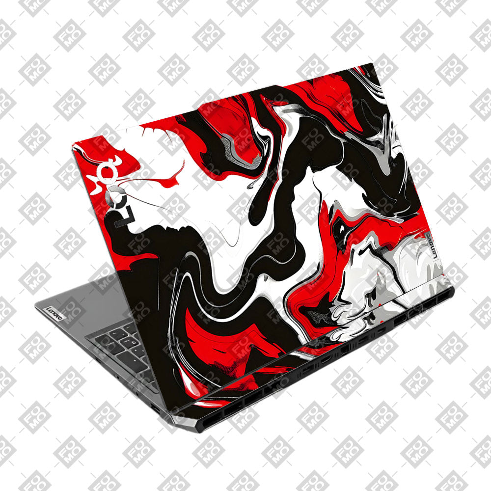 Red and White Marble Lenovo LOQ 2024, 2025 Laptop Skin