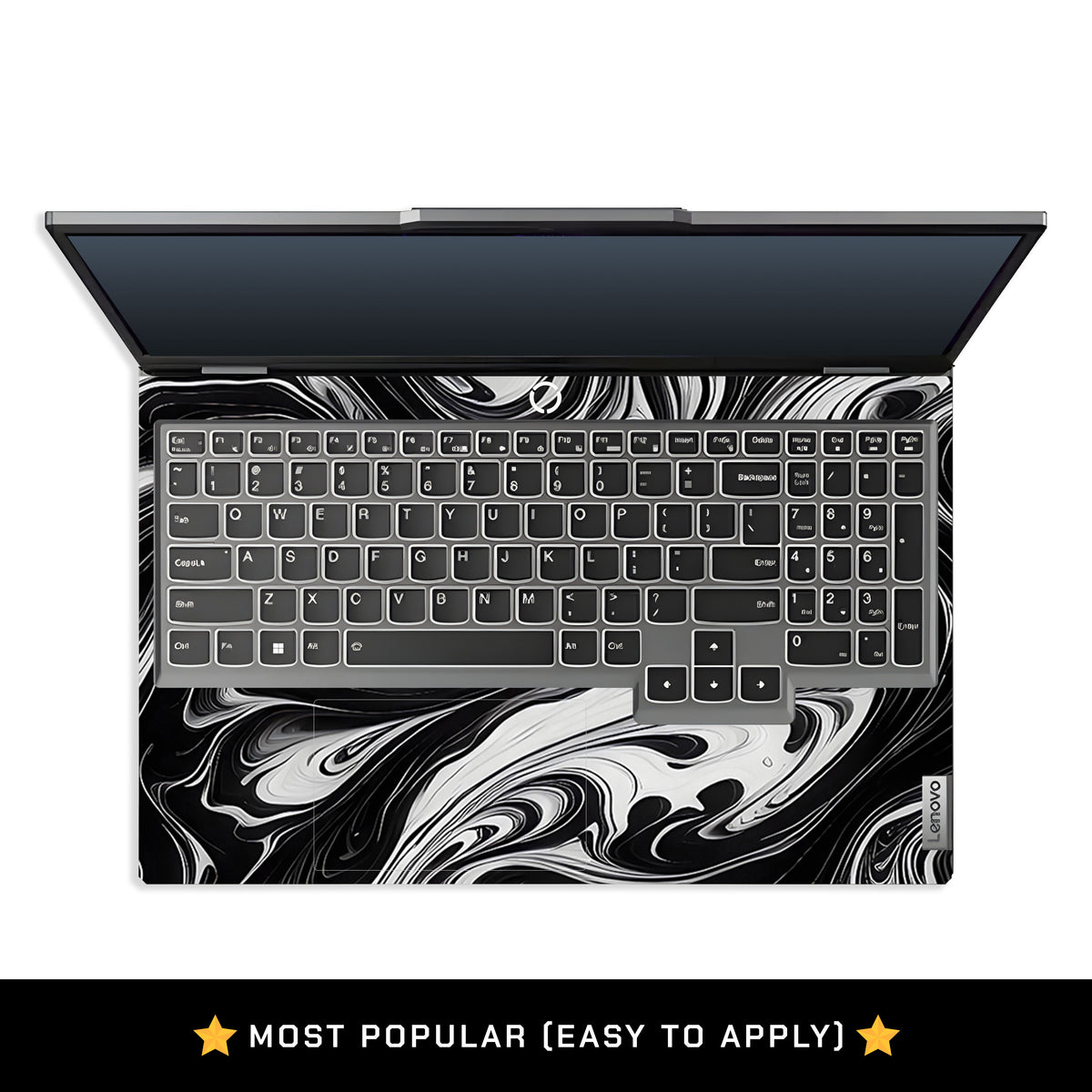 Black and White Marble Lenovo LOQ 2024, 2025 Laptop Skin