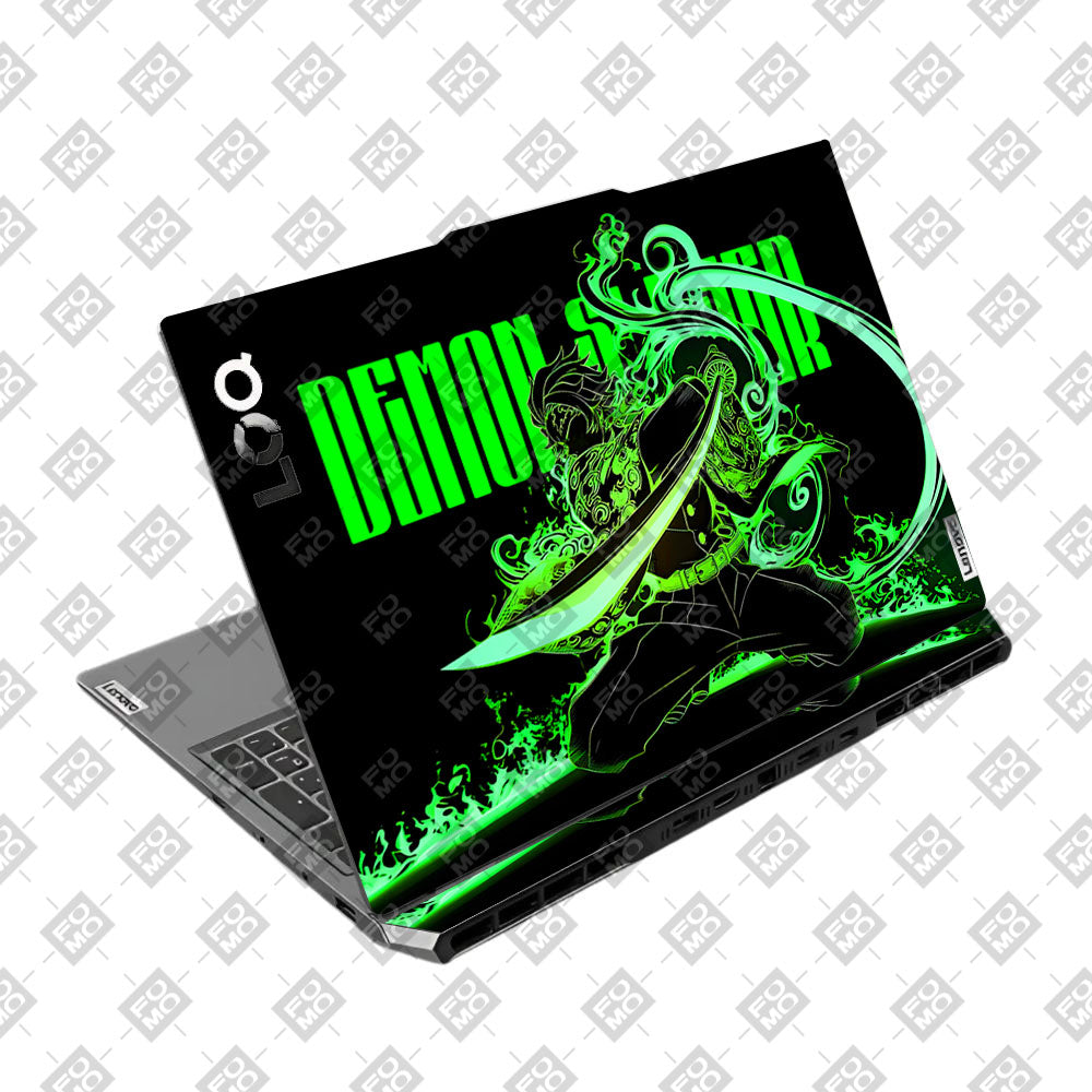 Green Flame Swordsman Lenovo LOQ 2024, 2025 Laptop Skin