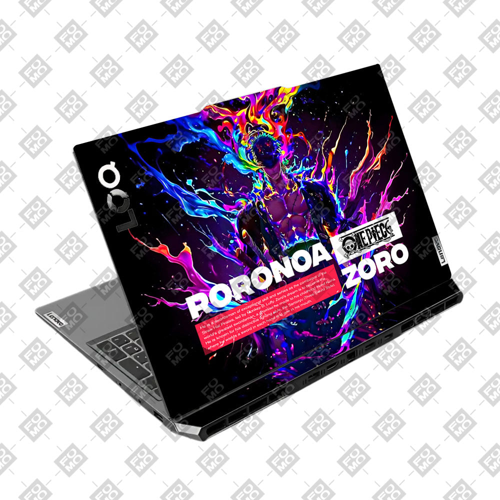 Zoro with Neon Flames Lenovo LOQ 2024, 2025 Laptop Skin
