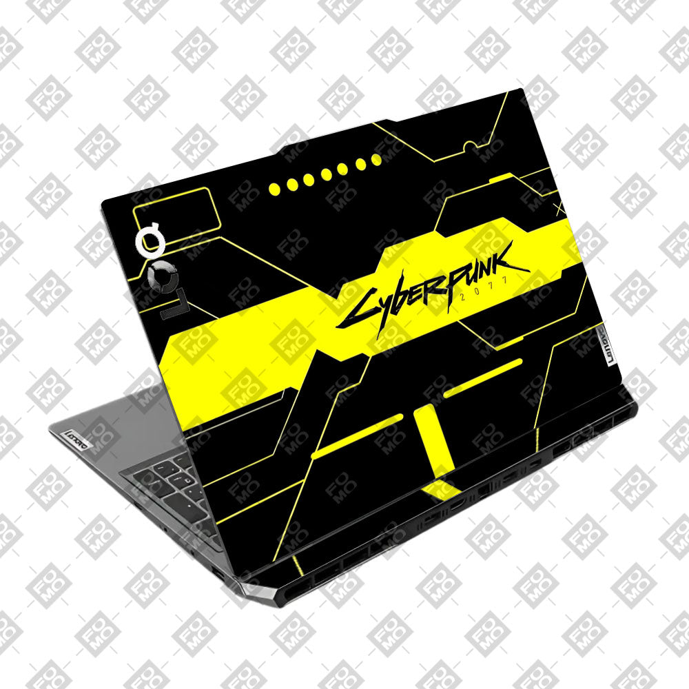 Cyberpunk Yellowline Grid Lenovo LOQ 2024, 2025 Laptop Skin