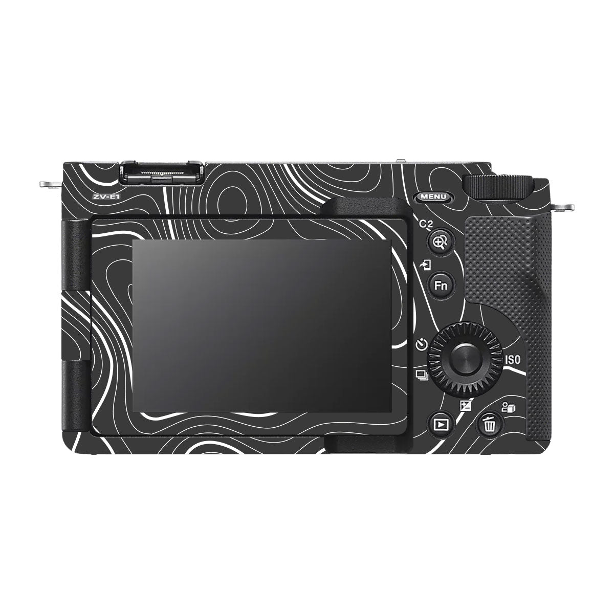 Grayscale Topographic Lines Sony ZV-E1 Camera Skins