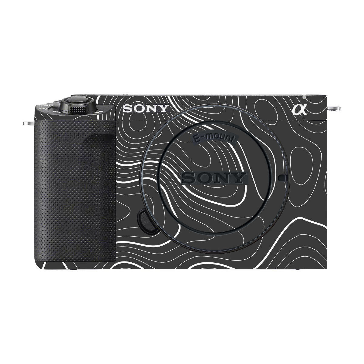 Grayscale Topographic Lines Sony ZV-E1 Camera Skins