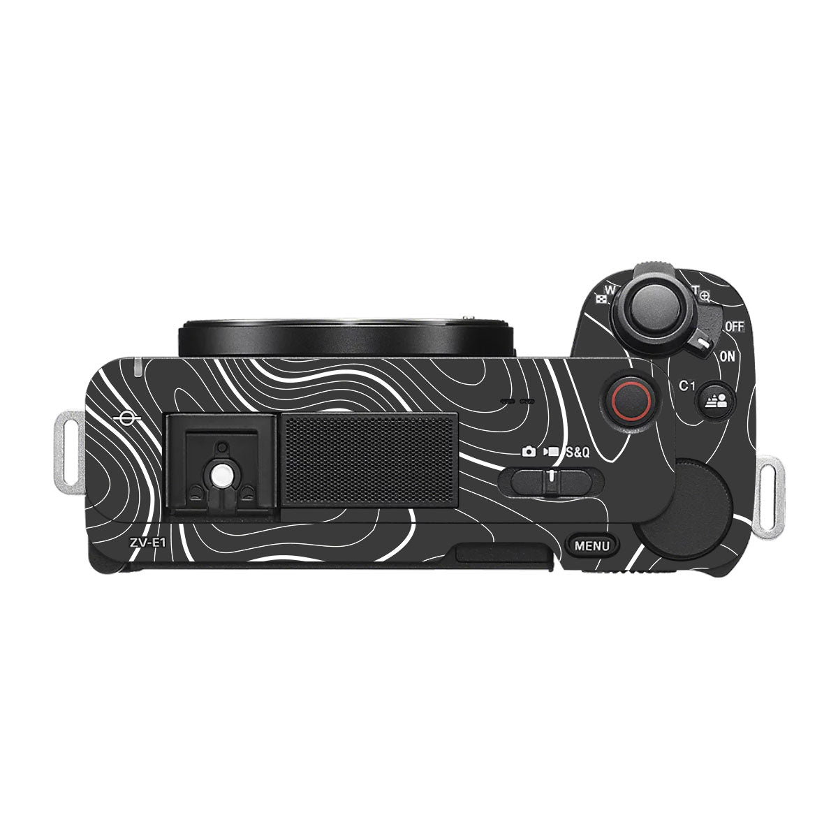 Grayscale Topographic Lines Sony ZV-E1 Camera Skins