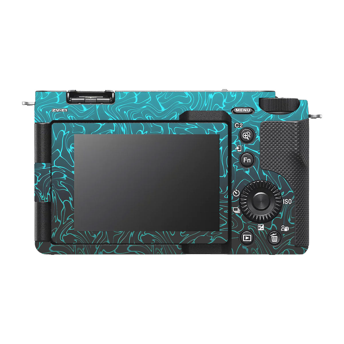Cyan Blue to Black Gradient Sony ZV-E1 Camera Skins