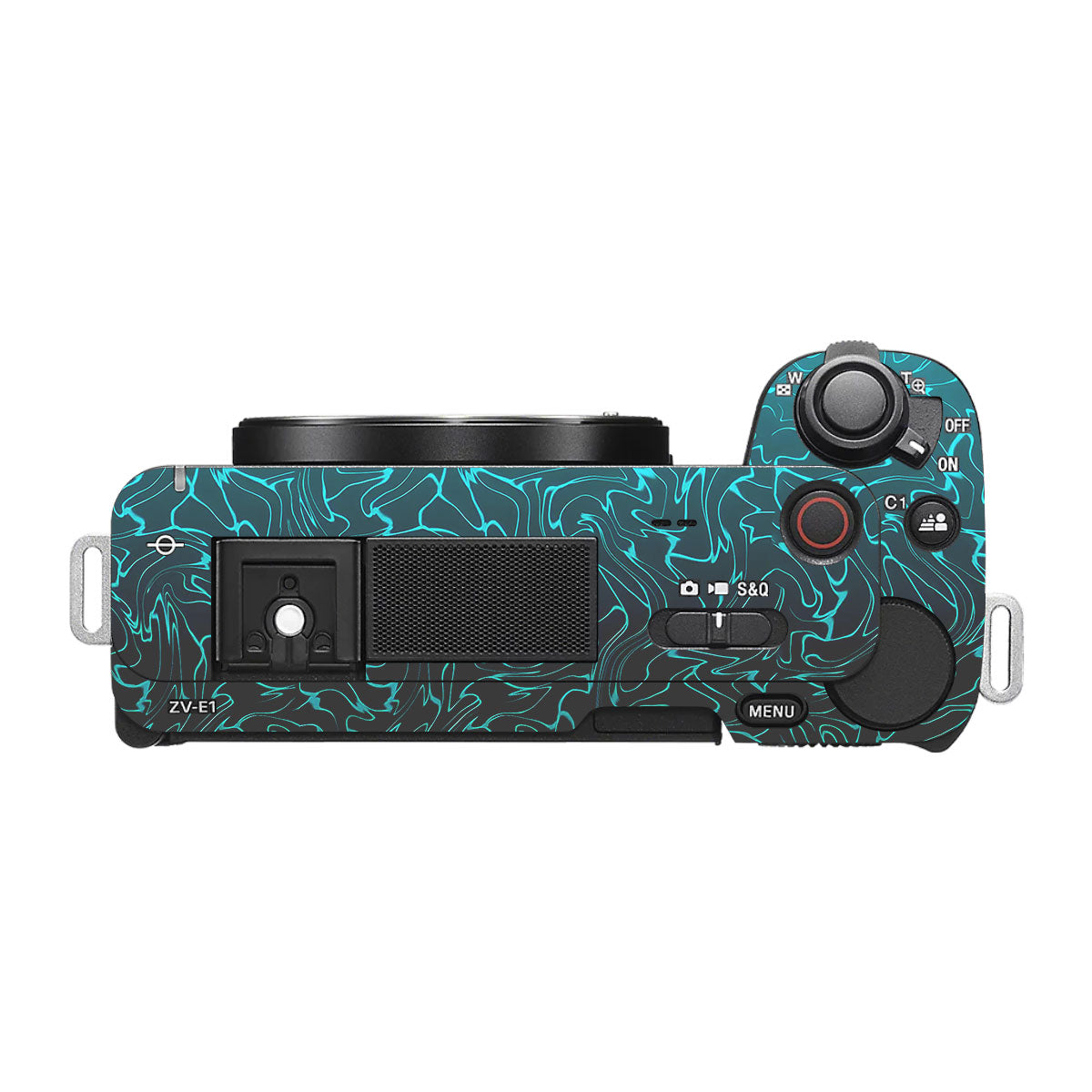 Cyan Blue to Black Gradient Sony ZV-E1 Camera Skins