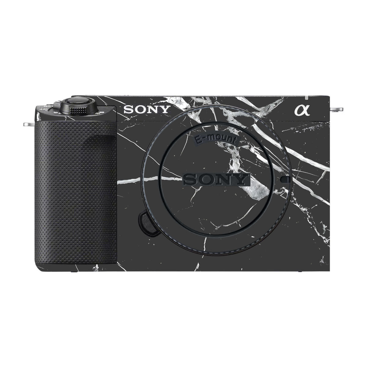 White Veins on Black Sony ZV-E1 Camera Skins