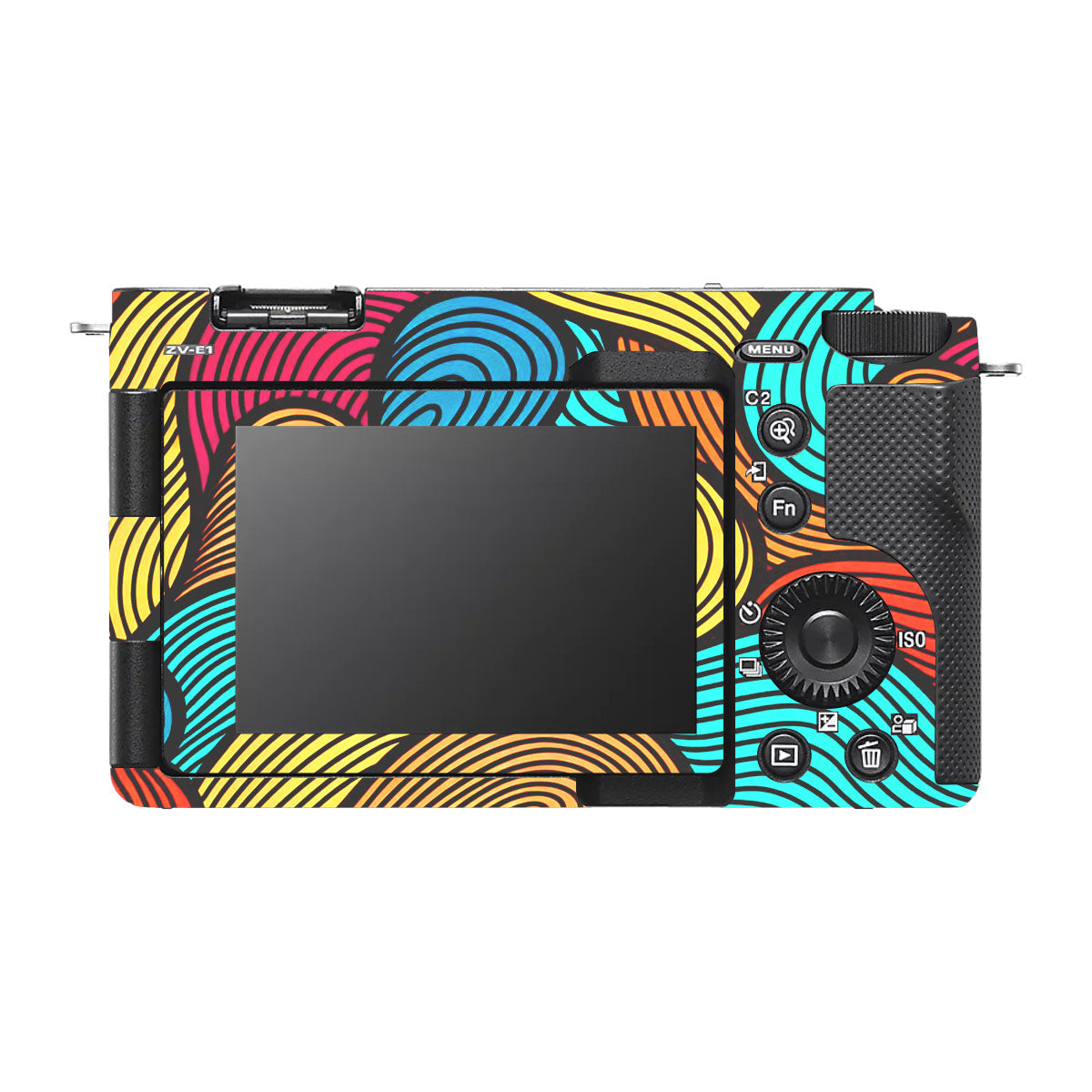 Retro Colorful Doodle Art Pattern Sony ZV-E1 Camera Skin