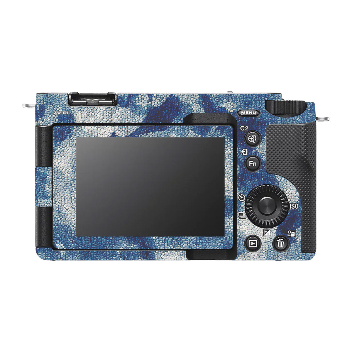 Blue Watercolor Fabric Sony ZV-E1 Camera Skin