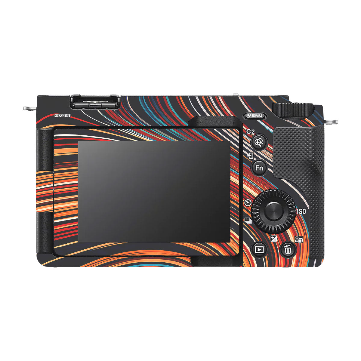 Retro Abstract Striped Swirl Sony ZV-E1 Camera Skin