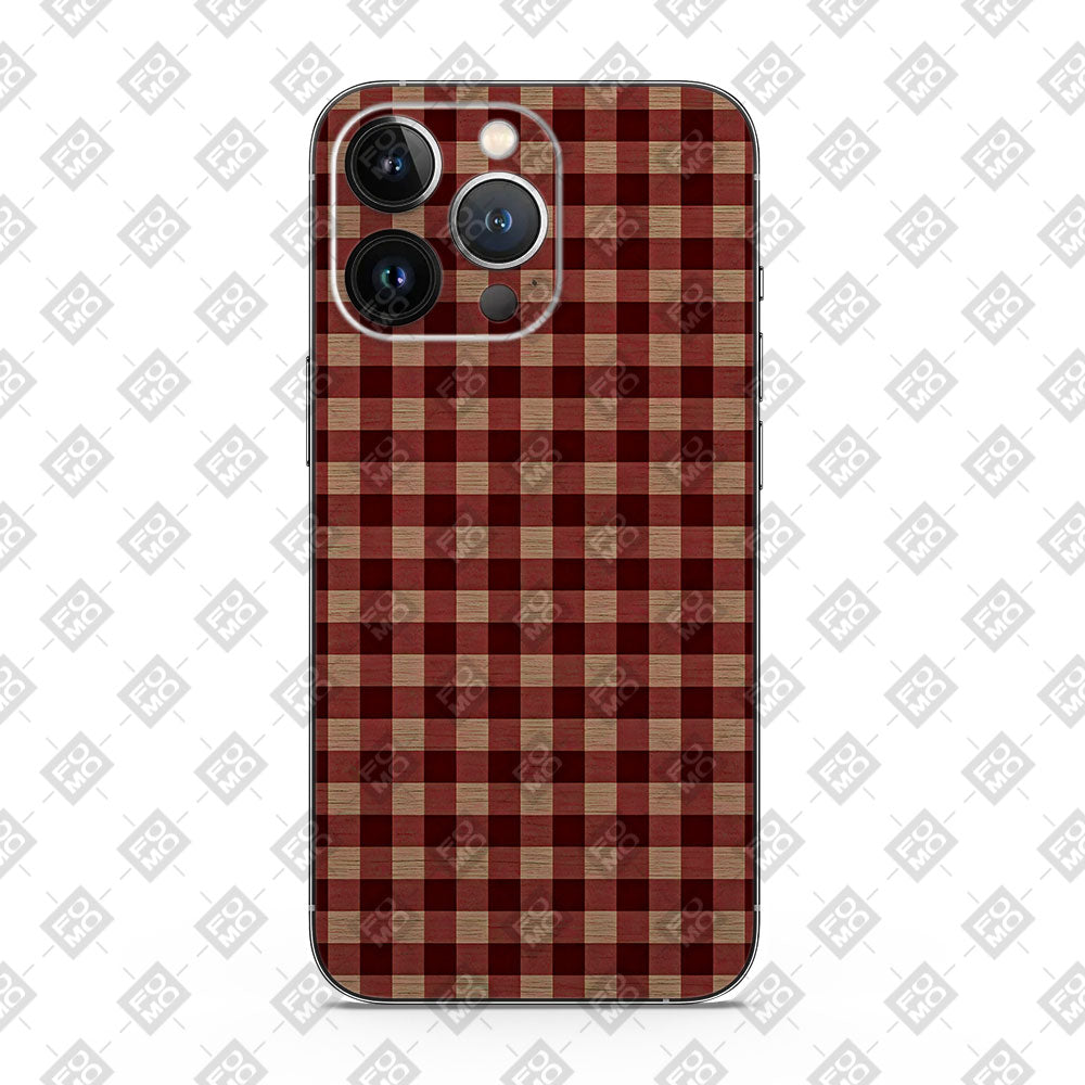 Rustic Check Grid Mobile Skin