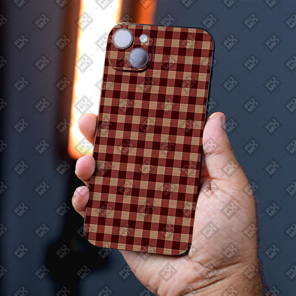 Rustic Check Grid Mobile Skin