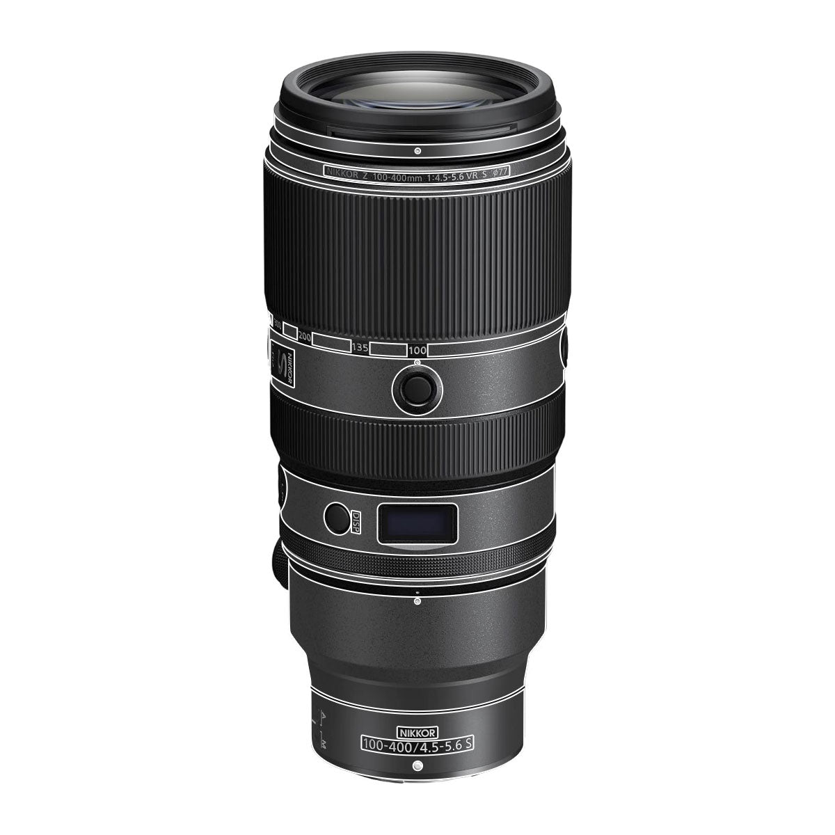 Transparent Nikon Nikkor Z 100-400mm F/4.5-5.6 VR S Camera Lens Skin