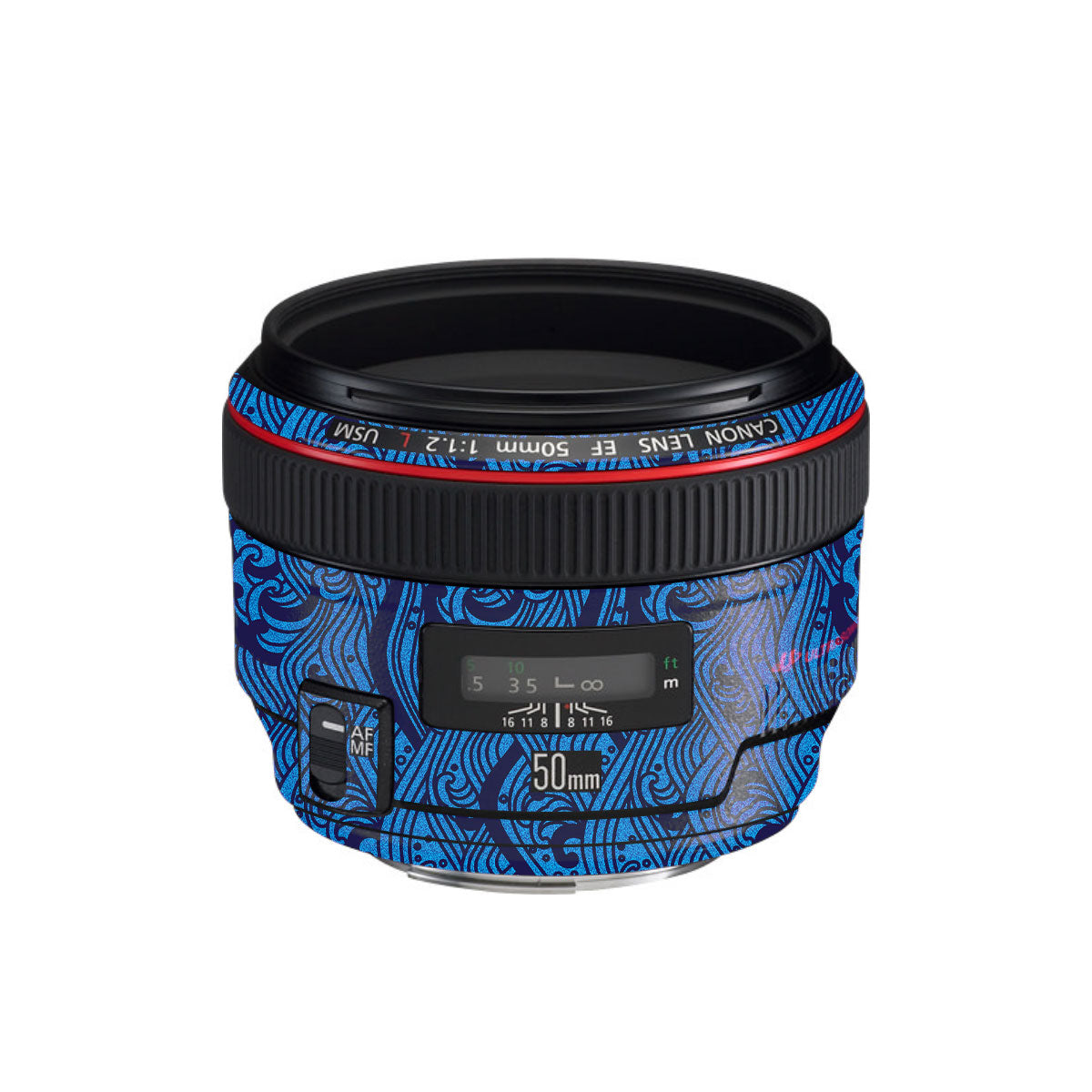 Textured Ocean Wave Blue Canon EF 50mm F/1.2 L USM Camera Lens Skin