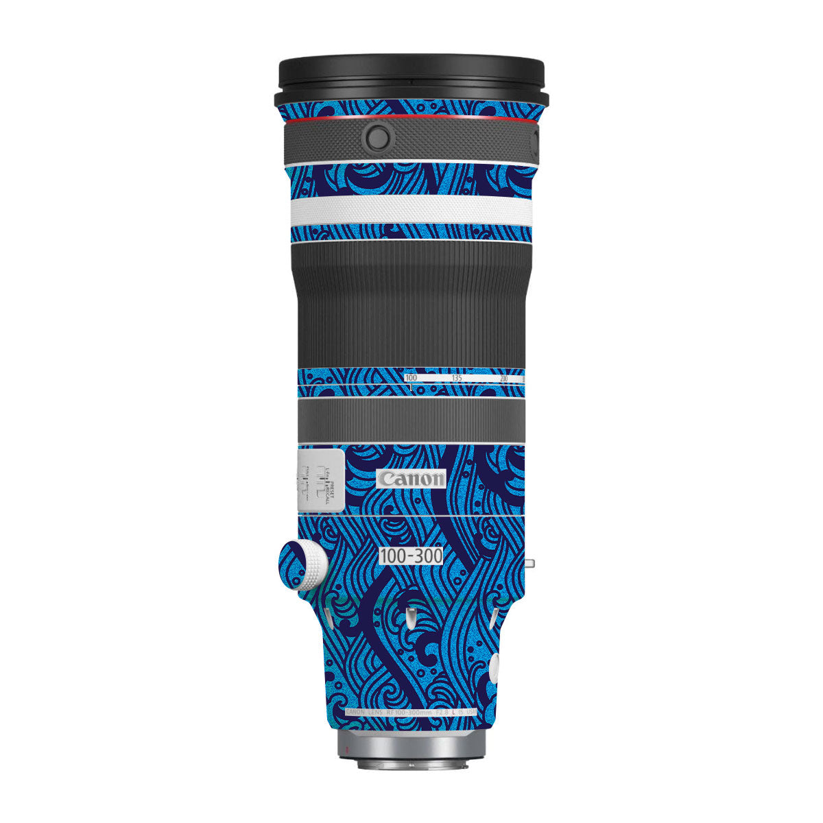Textured Ocean Wave Blue Canon RF 100-300mm F/2.8 L IS USM Camera Lens Skin