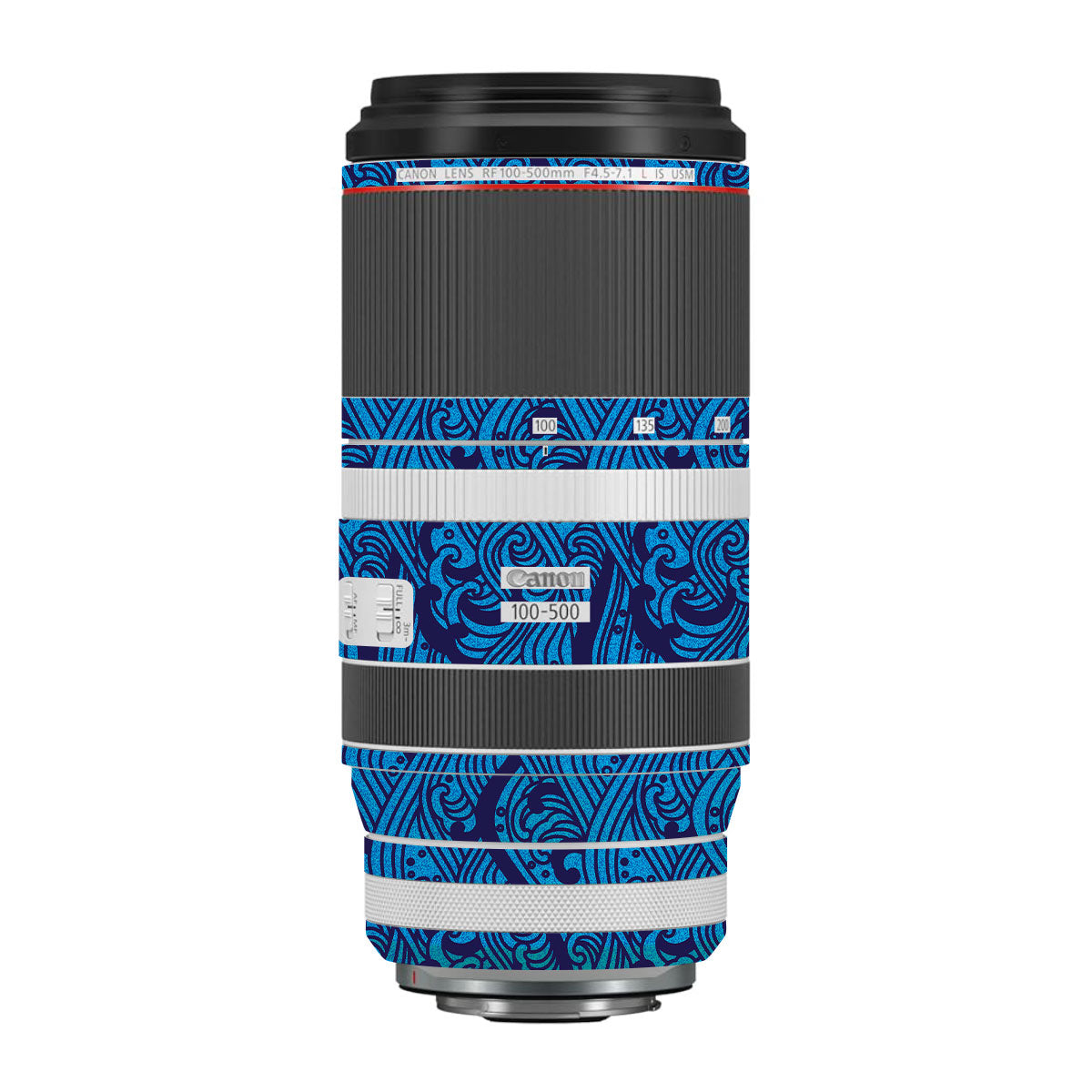Textured Ocean Wave Blue Canon RF 100-500mm F4.5-7.1 L IS USM Camera Lens Skin