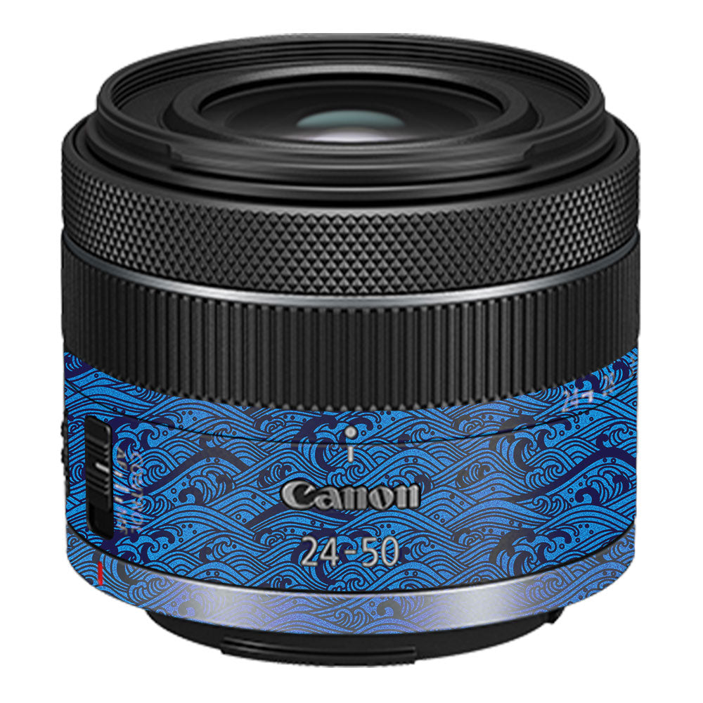 Textured Ocean Wave Blue Canon RF 24–50mm f/4.5–6.3 IS STM Camera Lens Skin