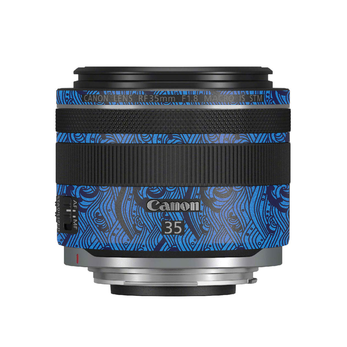 Textured Ocean Wave Blue Canon RF 35mm F/1.8 Macro Camera Lens Skin