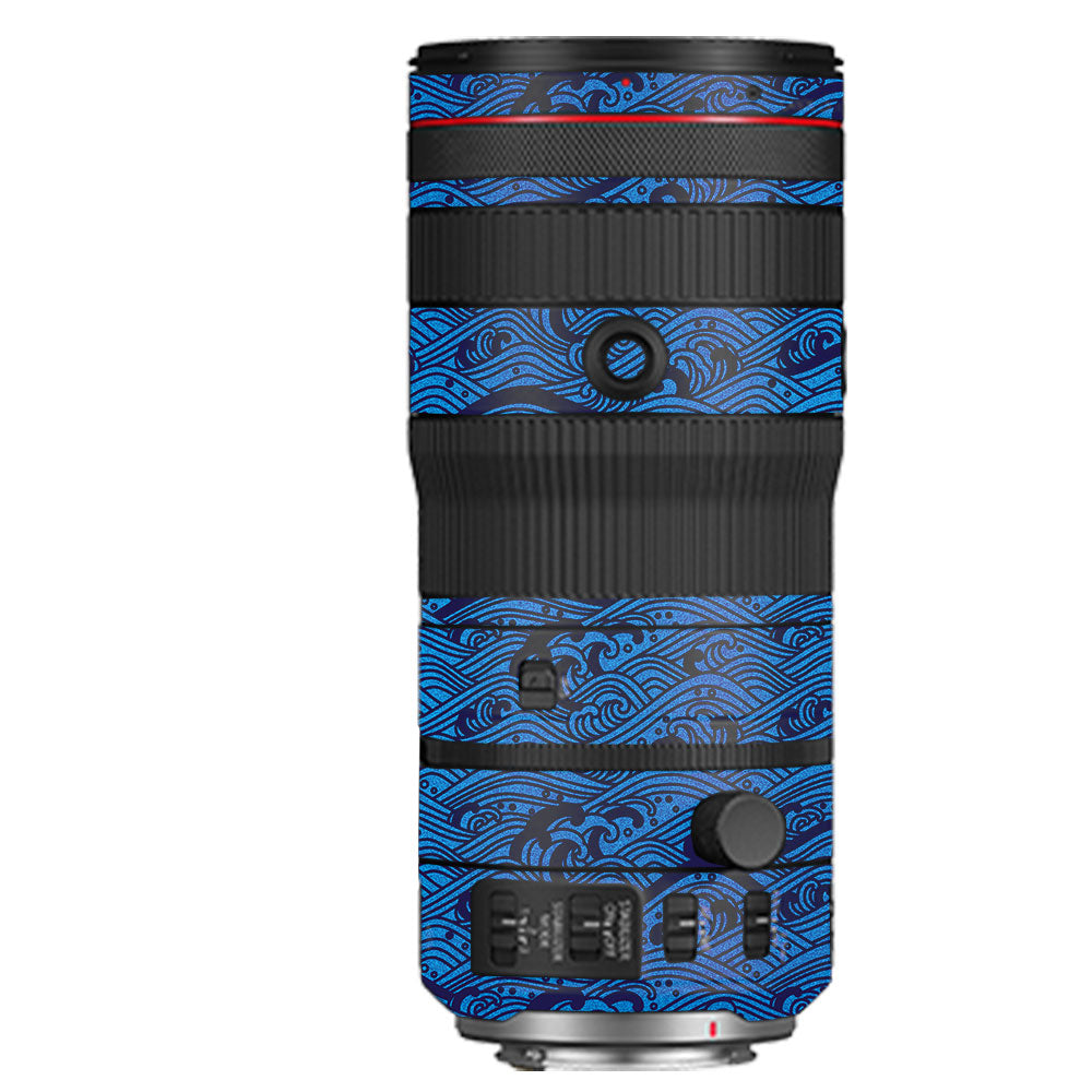 Textured Ocean Wave Blue Canon RF 70–200mm f/2.8 L IS USM Camera Lens Skin