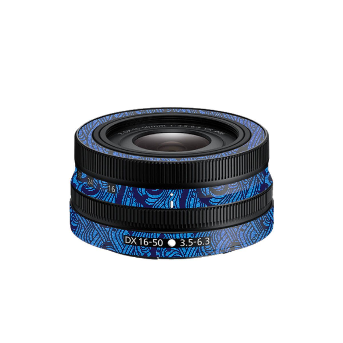Textured Ocean Wave Blue Nikon Nikkor Z DX 16-50mm F/3.5-6.3 VR Camera Lens Skin