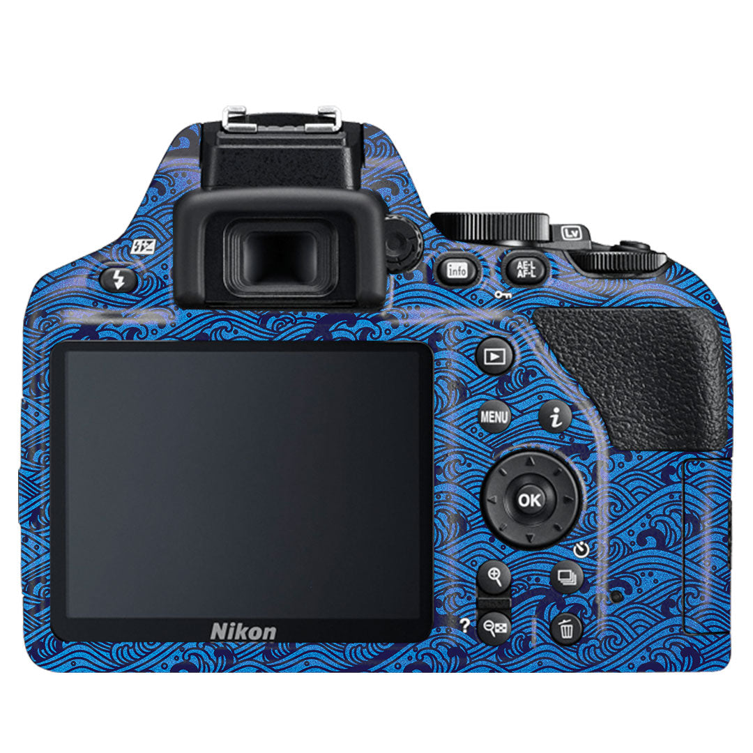 Textured Ocean Wave Blue Nikon D3500 Camera Skin