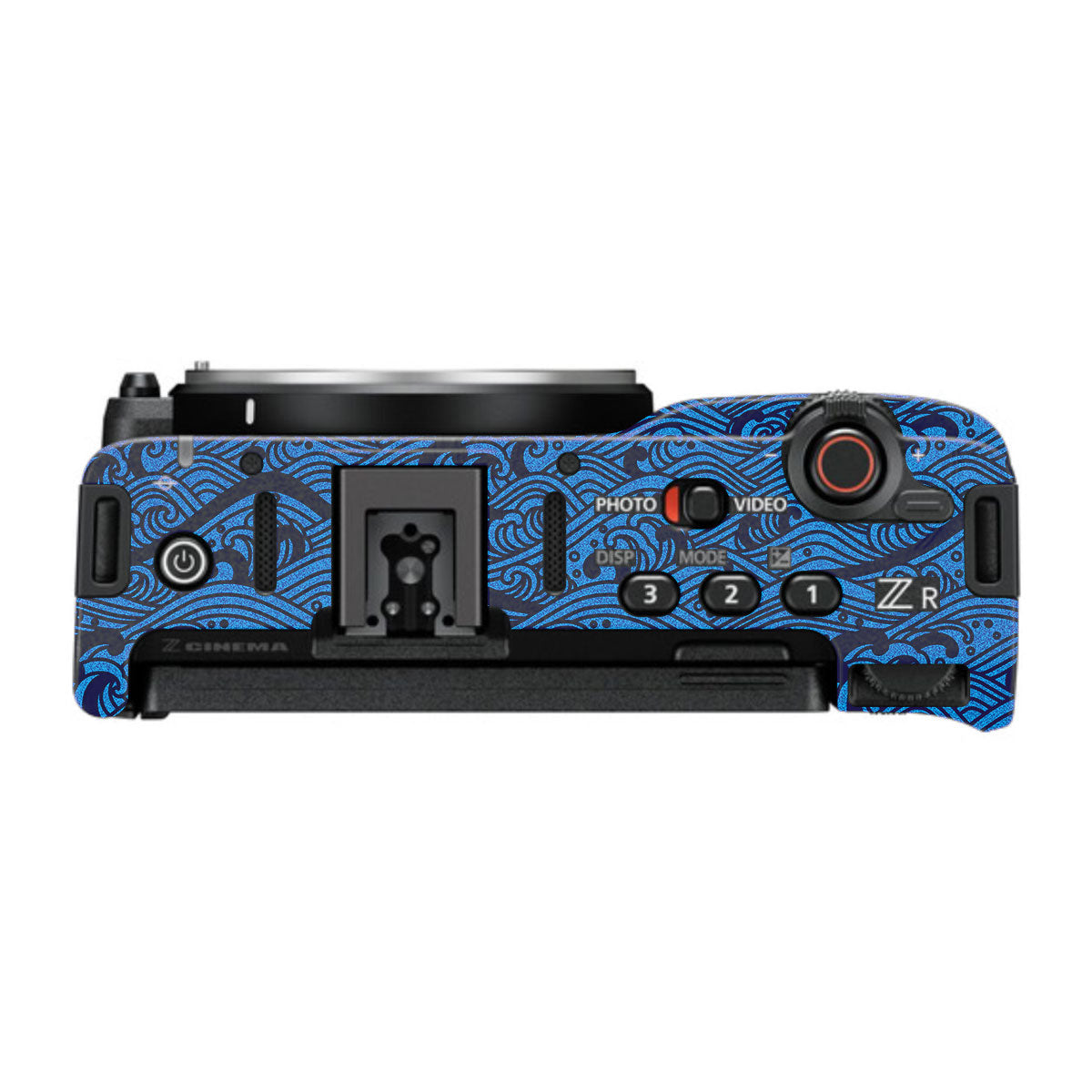 Textured Ocean Wave Blue Nikon ZR Camera Skin