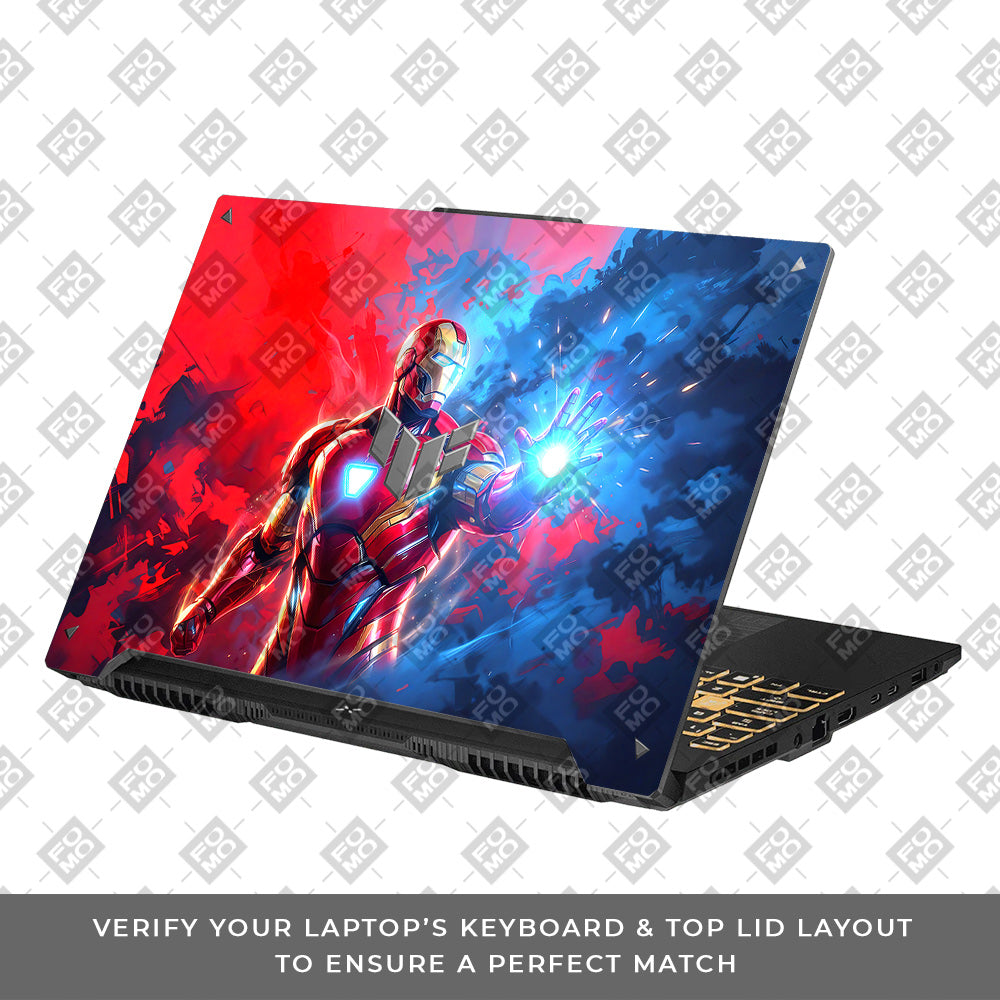 Iron Man Arc Reactor Power Asus TUF Gaming F16 and TUF Gaming A16 Laptop Skin